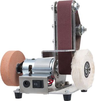 OEM Lijadora De Banda El&eacute;ctrica Con 7 Velocidades, Mini M&aacute;quina Multifuncional De Lijado Y Pulido Con 10 Bandas, 30x330 Mm, 1 Pieza De Cera Roja Para Disc