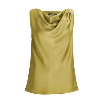 Swing Swing - Satijnen top met watervalhals - Dames - Tops - Groen - Maat: 2XL Satijn