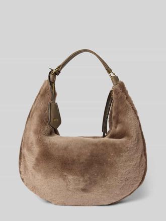 Abro Abro Handtasche aus Leder und Kunstfell Modell NANA in Schlamm, Gr&ouml;&szlig;e 1