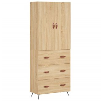 vidaXL Vidaxl - Aparador Alto Madera Contrachapada Color Roble 69,5x34x180 Cm