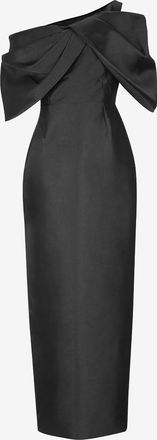 Solace London Langes Kleid mit drapiertem Ausschnitt The Davina