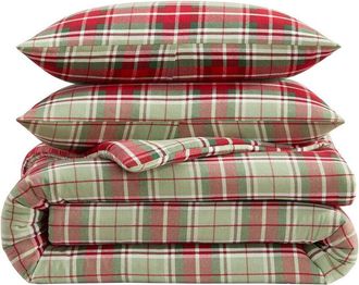 Laura Ashley Mulholland Plaid Cotton Flannel Comforter Set