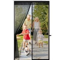 OEM Mosquitera Magn&eacute;tica De Fibra De Vidrio De 90x210 Cm, Cortina Mosquitera De Cierre Autom&aacute;tico Con Imanes, No Requiere Taladrar, Color Negro - Crezuo