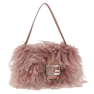 Fendi Pre-owned Vintage Schoudertas - Dames - Pre-owned - Roze - Maat: ONE Size Wol