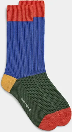 Le 31 Mens Colour-block ribbed socks