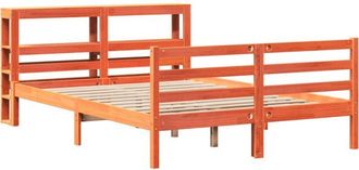 vidaXL Cama Sin Colch&oacute;n Madera Maciza De Pino Marr&oacute;n Cera 140x200 Cm Vidaxl