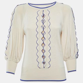 Zimmermann Cream Knit Wonderland Cut-Out Top