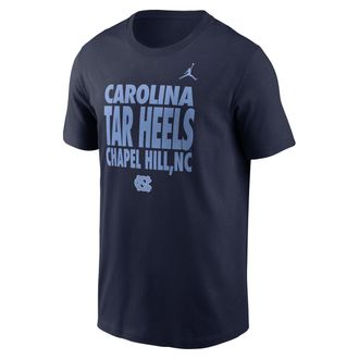Nike Jordan Mens North Carolina Sideline Slogan Jordan Brand Dri-FIT College Long-Sleeve T-Shirt in Blue | 0JET41SNCN-H2B
