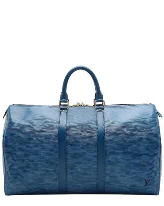 Louis Vuitton Blue Epi Leather Keepall 45 Duffle (Authentic Pre-Loved)