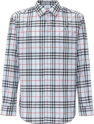 Burberry Chalcroft Geruite Katoenen Overhemd - Heren - Casual Overhemden - Blauw - XS - Katoen - Overhemden
