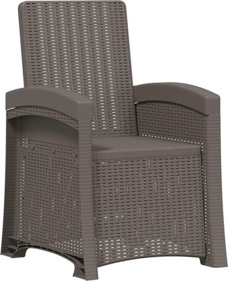 vidaXL Sill&oacute;n De Jard&iacute;n Reclinable Imitaci&oacute;n Rat&aacute;n Gris Claro Pp Vidaxl