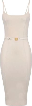 Elisabetta Franchi Abito smanicato con cintura - Toni neutri