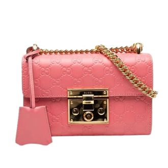 Gucci Pre-owned Mini Bags, female, Pink, Size: ONE SIZE Pre-owned Padlock Crossbody Bag