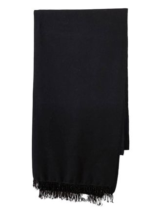Bajra Womens Pashmina Scarf With Bead Trim In Black