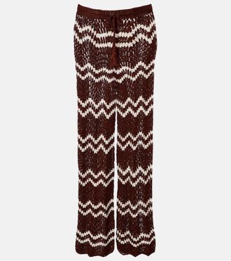 Anna Kosturova Crochet cotton straight pants