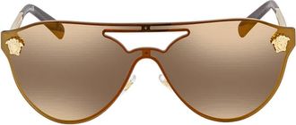 Versace Brown Mirror Gold Pilot Sunglasses VE2161 1002F9 42