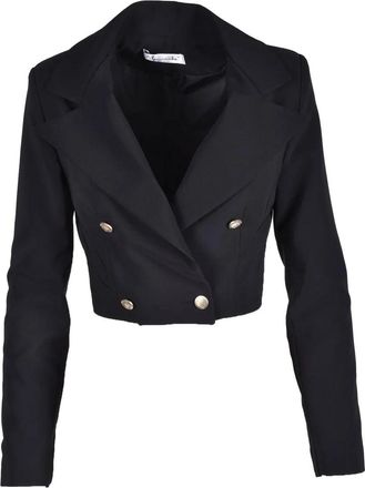 Feminista Black Cropped Polyester-Blend Jacket