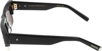Valentino Unisex Vls-164a-52 Xi Acetate Square-Frame Sunglasses Black