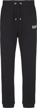 Balmain Flocked Paris Joggers - Heren - Sweatpants - Zwart - M - Katoen - Broeken