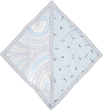 Pucci Onda en Iride Print Zijden Sjaal - Dames - Zijden sjaals - Blauw - ONE Size - Accessoires
