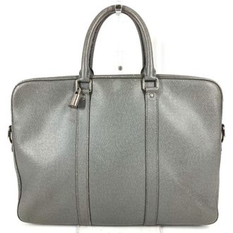 Louis Vuitton Galle Glacier Gray Taiga Leather Handbag Tote Bag (Pre-Owned)