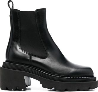 Sandro square toe 80mm boots - women - Calf Leather/Calf Leather/Rubber/Fabric/Fabric - 43 - Black