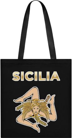 Generic Sicilian Flag Tote Bag for Women Men Shoulder Bags Purses Pouch Handbags