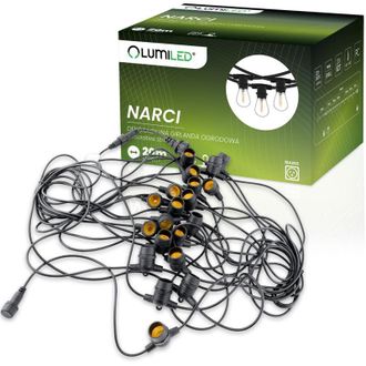 OEM Guirnalda De Luces Para Jard&iacute;n Exterior, 20 M, 20 Bombillas E27, Narci Lumiled
