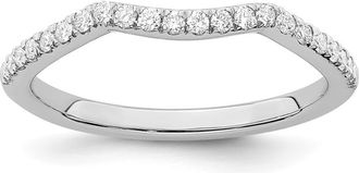Diamond2Deal 14k White Gold Lab Grown Diamond Wedding Band Ring 1/5Ct Clarity- VS Color- D-E