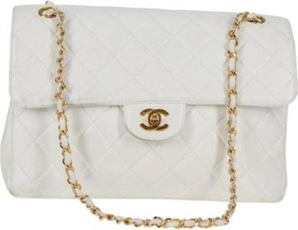 Chanel Pre-owned Leather chanel-bags - Dames - Vintage Schoudertas - Wit - ONE Size - Leer - Vintage