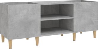 vidaXL Vidaxl - Mueble Discos Madera Contrachapada Gris Hormig&oacute;n 121x38x48 Cm