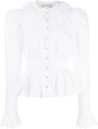 Ulla Johnson Brigitte peplum-hem blouse - women - Cotton - 00 - White