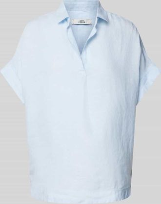 0039 Italy 0039 Italy Regular Fit Leinenblusenshirt mit Kappärmeln Modell DERRY in Bleu, Größe XL