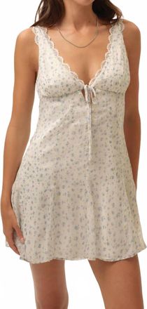 For Love & Lemons Cape Cod Mini Dress In Blue/white Floral