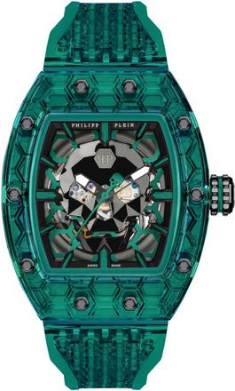 Philipp Plein Accessoires, Heren, Groen, ONE Size, Crypto King Atomic Emerald Watch