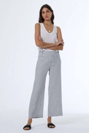 Young Fabulous & Broke Marlie Rail Road Stripe Crop Pant In Grey