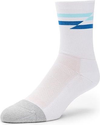 Feetures Elite Light Cushion Mini Crew Crew Cut Socks Shoes White Track : MD (US Mens Shoe 6-8.5 - Womens Shoe 7-9.5), Spandex/Nylon