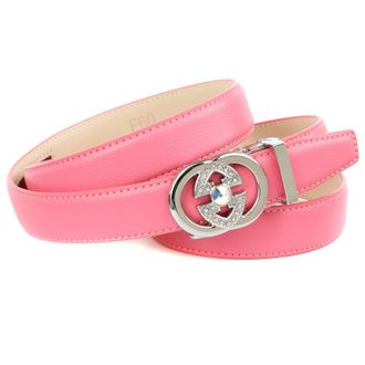 Anthoni Crown Lederg&uuml;rtel ANTHONI CROWN, Damen, Gr. 75, rot, Leder, unifarben, G&uuml;rtel Lederg&uuml;rtel, Eleganter Klassiker in schwarz mit Glitzersteinen