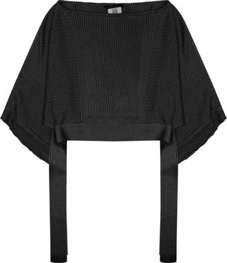 Alberta Ferretti Alberta Ferretti Mesh Knitted Poncho Sweater