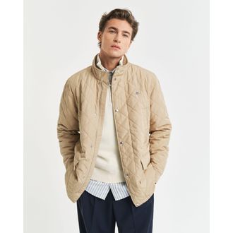 GANT Heren Gant Quilted Windcheater Halflang Jasje in Khaki