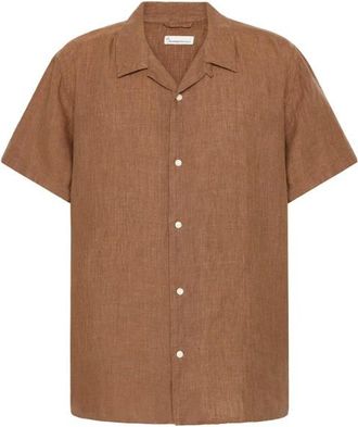 Knowledge Cotton Apparel Box S/S Linen Shirt Hemd für Herren | braun