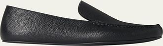 The Row Leo Grained Leather Slippers