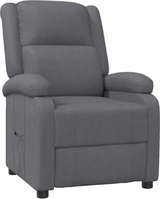 vidaXL Sill&oacute;n Reclinable De Cuero Sint&eacute;tico Gris Vidaxl