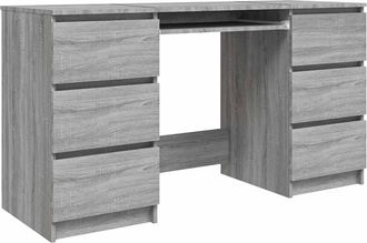 vidaXL Vidaxl - Escritorio De Madera Contrachapada Gris Sonoma 140x50x77 Cm