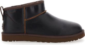 UGG classic Ultra Mini Brown Boots In Leather Man