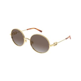 Valentino Zonnebril met Rond Metaal Montuur - unisex - Accessoires - Geel - Maat: 56 MM