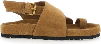 SOEUR Beige Leren Sandalen met Gespsluiting - Dames - Sandalen - Beige - 41 EU - Schoenen