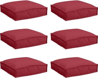 vidaXL Coj&iacute;n De Pal&eacute; Para Asiento 6 Pcs Rojo Vino 40 X 40 X 8 Cm Vidaxl