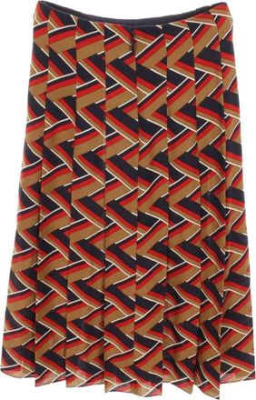 Gucci 2010s plooirok met patroon - Bruin