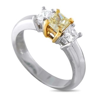 Luxury Bazaar Platinum and 18K Yellow Gold 0.82ct Diamond Three-Stone Ring MF11-062626
